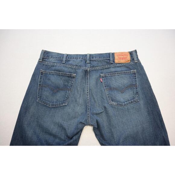 Levi's 514 Slim Straight Fit Rugged Denim Blue Jeans Mens Size 40 x 30 - Picture 5 of 6